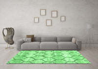 Machine Washable Trellis Emerald Green Modern Rug, wshcon3032emgrn