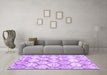 Machine Washable Trellis Purple Modern Area Rugs in a Living Room, wshcon3032pur