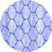 Round Trellis Blue Modern Rug, con3032blu