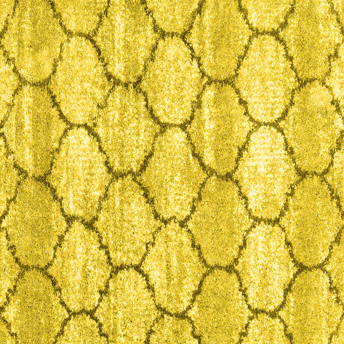 Square Machine Washable Trellis Yellow Modern Rug, wshcon3032yw