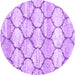 Round Machine Washable Trellis Purple Modern Area Rugs, wshcon3032pur