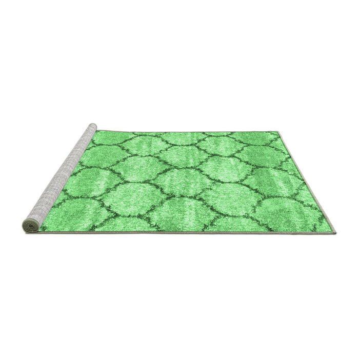 Sideview of Machine Washable Trellis Emerald Green Modern Area Rugs, wshcon3032emgrn