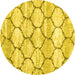 Round Trellis Yellow Modern Rug, con3032yw