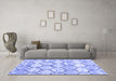 Machine Washable Trellis Blue Modern Rug in a Living Room, wshcon3032blu