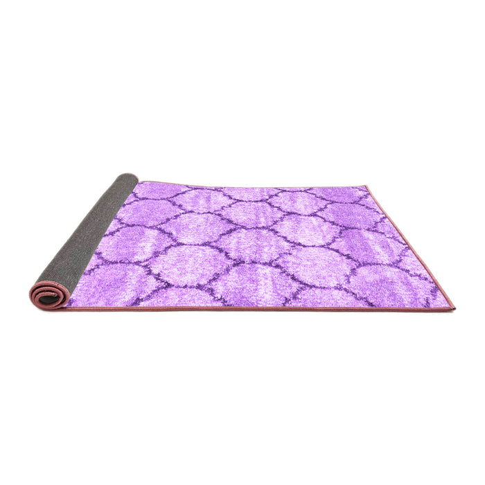Sideview of Trellis Purple Modern Rug, con3032pur
