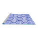 Sideview of Machine Washable Trellis Blue Modern Rug, wshcon3032blu