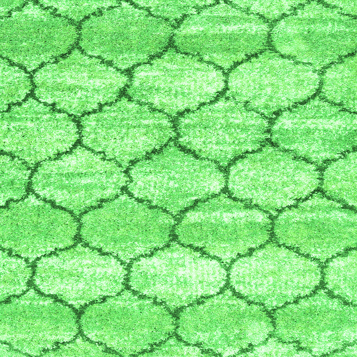 Serging Thickness of Trellis Green Modern Rug, con3032grn