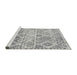 Serging Thickness of Machine Washable Contemporary Grey Gray Rug, wshcon3033