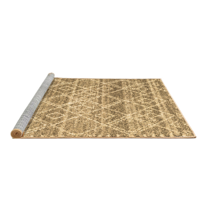Sideview of Machine Washable Trellis Brown Modern Rug, wshcon3033brn
