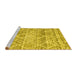 Sideview of Machine Washable Trellis Yellow Modern Rug, wshcon3033yw