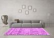 Machine Washable Trellis Pink Modern Rug in a Living Room, wshcon3033pnk