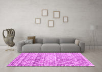 Machine Washable Trellis Pink Modern Rug, wshcon3033pnk