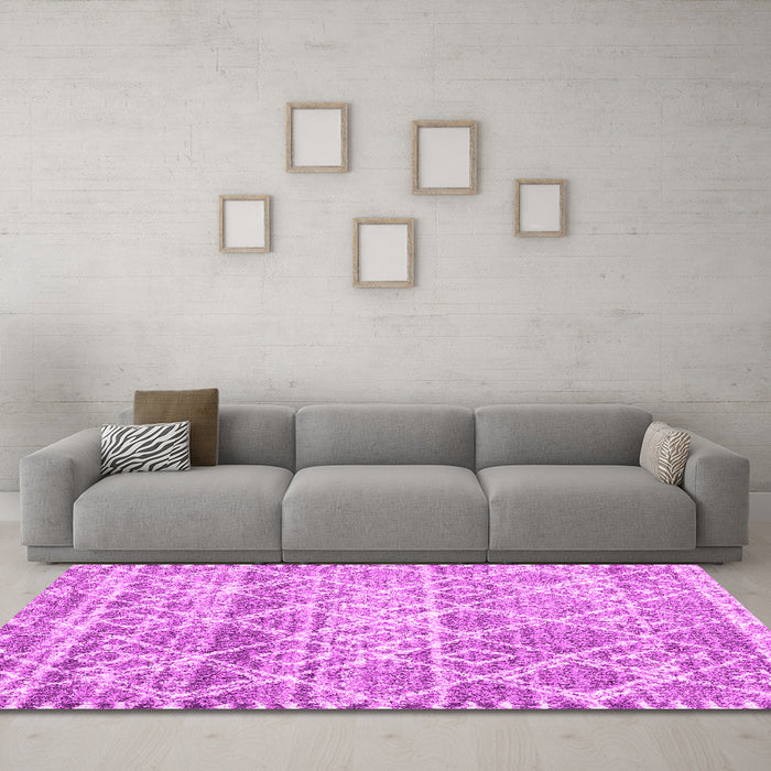 Machine Washable Trellis Pink Modern Rug in a Living Room, wshcon3033pnk