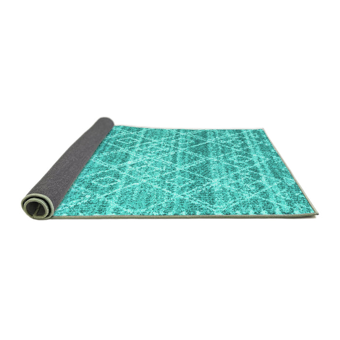 Sideview of Trellis Turquoise Modern Rug, con3033turq