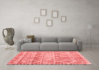 Machine Washable Trellis Red Modern Rug, wshcon3033red