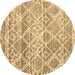 Round Trellis Brown Modern Rug, con3033brn