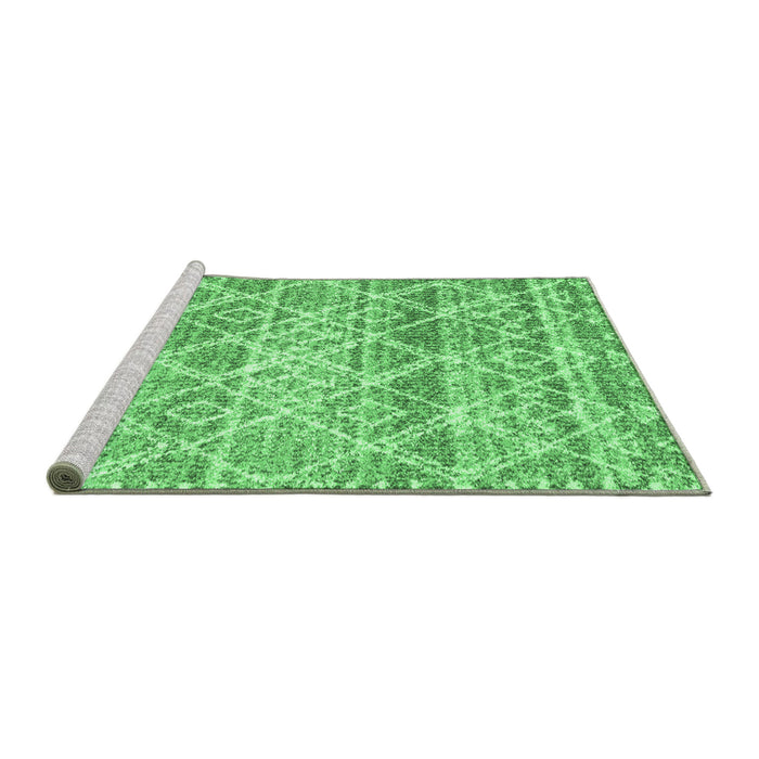 Sideview of Machine Washable Trellis Emerald Green Modern Area Rugs, wshcon3033emgrn