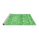 Sideview of Machine Washable Trellis Emerald Green Modern Area Rugs, wshcon3033emgrn