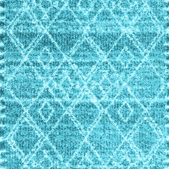 Machine Washable Trellis Light Blue Modern Rug, wshcon3033lblu