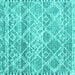 Square Trellis Turquoise Modern Rug, con3033turq