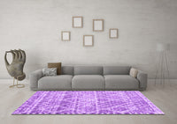 Machine Washable Trellis Purple Modern Rug, wshcon3033pur