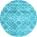 Round Trellis Light Blue Modern Rug, con3033lblu