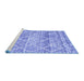 Sideview of Machine Washable Trellis Blue Modern Rug, wshcon3033blu