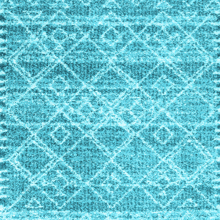 Square Machine Washable Trellis Light Blue Modern Rug, wshcon3033lblu