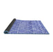 Sideview of Trellis Blue Modern Rug, con3033blu