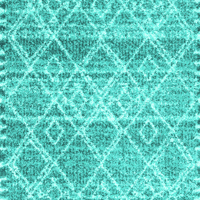 Machine Washable Trellis Turquoise Modern Area Rugs, wshcon3033turq