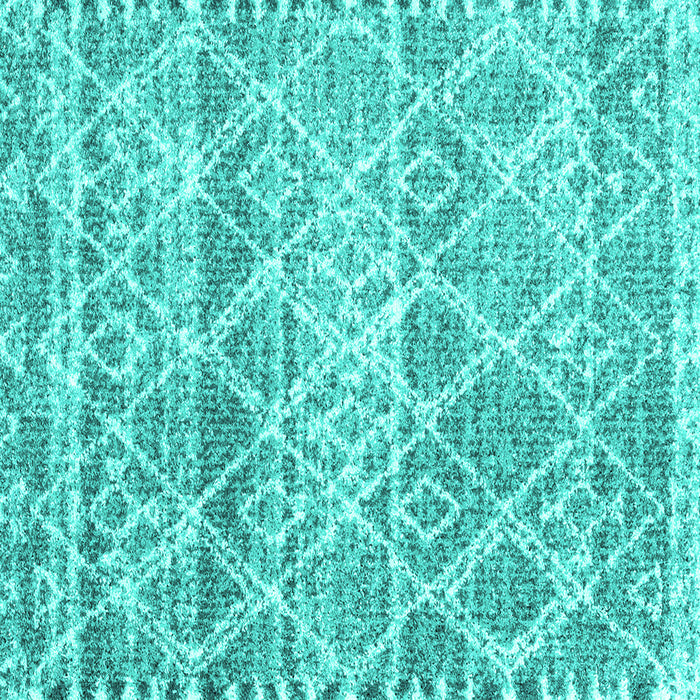 Square Machine Washable Trellis Turquoise Modern Area Rugs, wshcon3033turq
