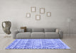 Machine Washable Trellis Blue Modern Rug in a Living Room, wshcon3033blu