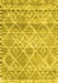 Machine Washable Trellis Yellow Modern Rug, wshcon3033yw