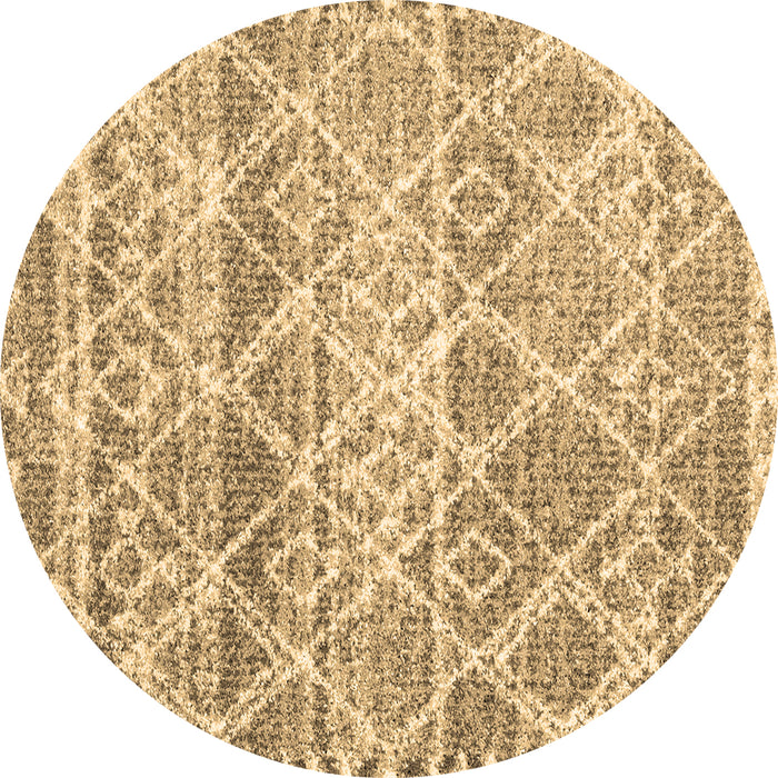 Round Machine Washable Trellis Brown Modern Rug, wshcon3033brn