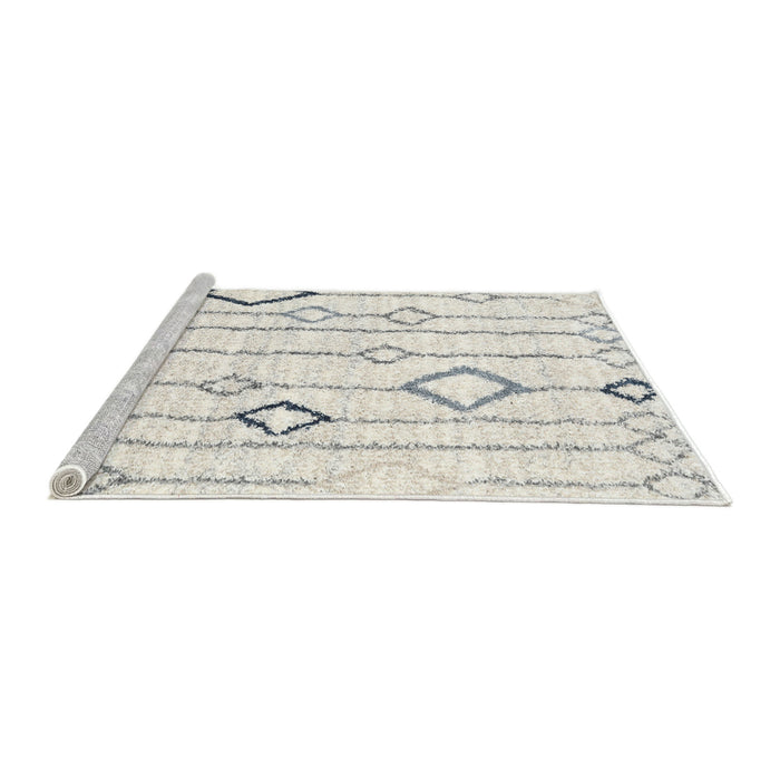 Serging Thickness of Machine Washable Contemporary Antique White Beige Rug, wshcon3034