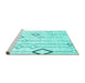 Sideview of Machine Washable Solid Turquoise Modern Area Rugs, wshcon3034turq