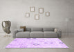Machine Washable Solid Purple Modern Area Rugs in a Living Room, wshcon3034pur