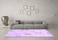 Machine Washable Solid Purple Modern Rug, wshcon3034pur