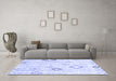 Machine Washable Solid Blue Modern Rug in a Living Room, wshcon3034blu