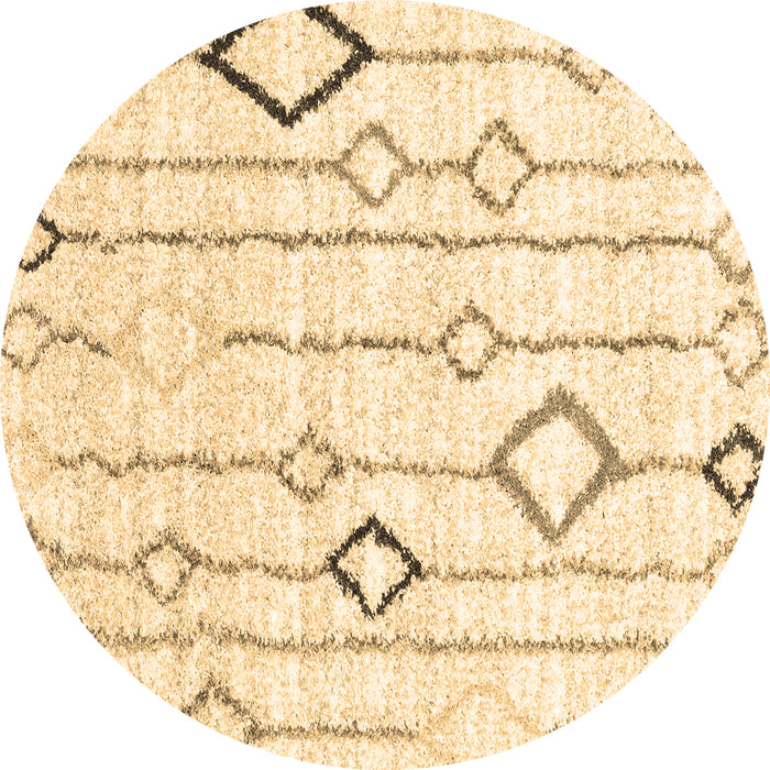 Round Solid Brown Modern Rug, con3034brn