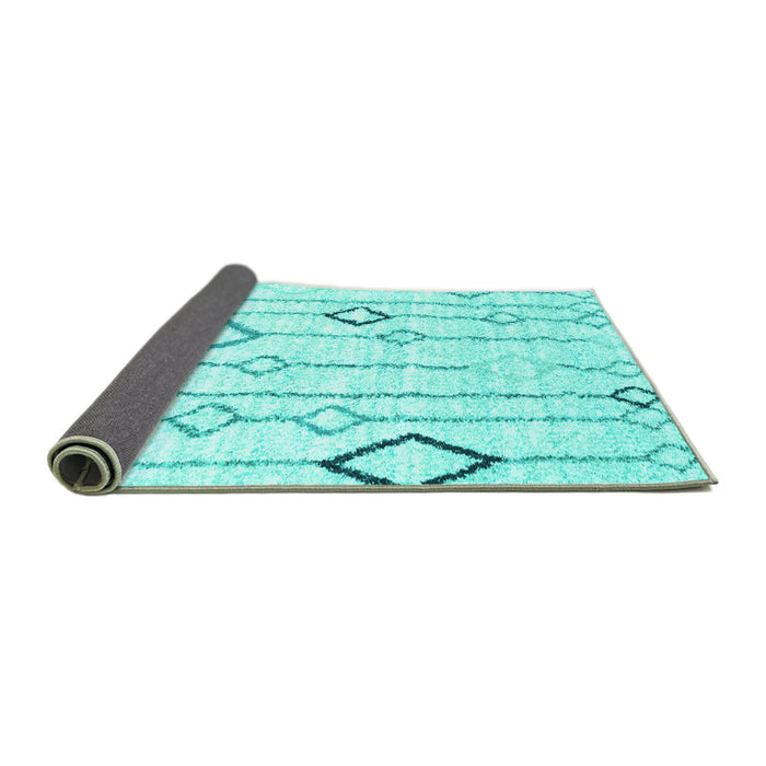 Sideview of Solid Turquoise Modern Rug, con3034turq
