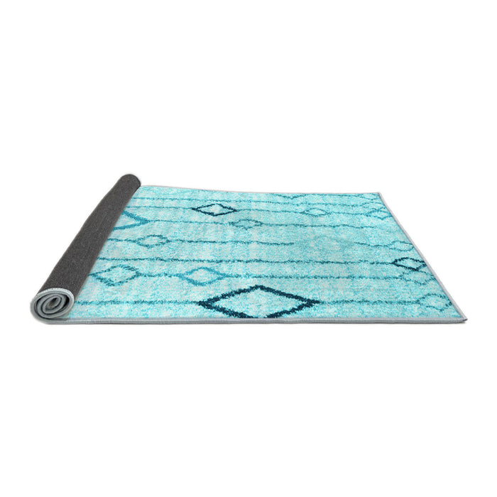 Sideview of Solid Light Blue Modern Rug, con3034lblu