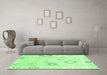 Machine Washable Solid Green Modern Area Rugs in a Living Room,, wshcon3034grn