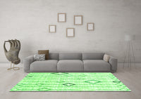 Machine Washable Solid Green Modern Rug, wshcon3034grn