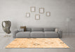 Machine Washable Solid Orange Modern Area Rugs in a Living Room, wshcon3034org