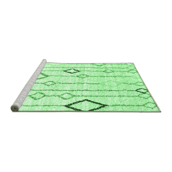 Sideview of Machine Washable Solid Emerald Green Modern Area Rugs, wshcon3034emgrn