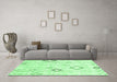 Machine Washable Solid Emerald Green Modern Area Rugs in a Living Room,, wshcon3034emgrn