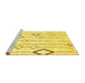 Sideview of Machine Washable Solid Yellow Modern Rug, wshcon3034yw