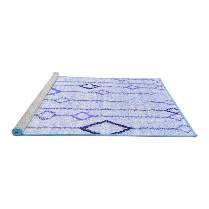 Sideview of Machine Washable Solid Blue Modern Rug, wshcon3034blu