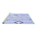 Sideview of Machine Washable Solid Blue Modern Rug, wshcon3034blu